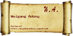 Weigang Adony névjegykártya